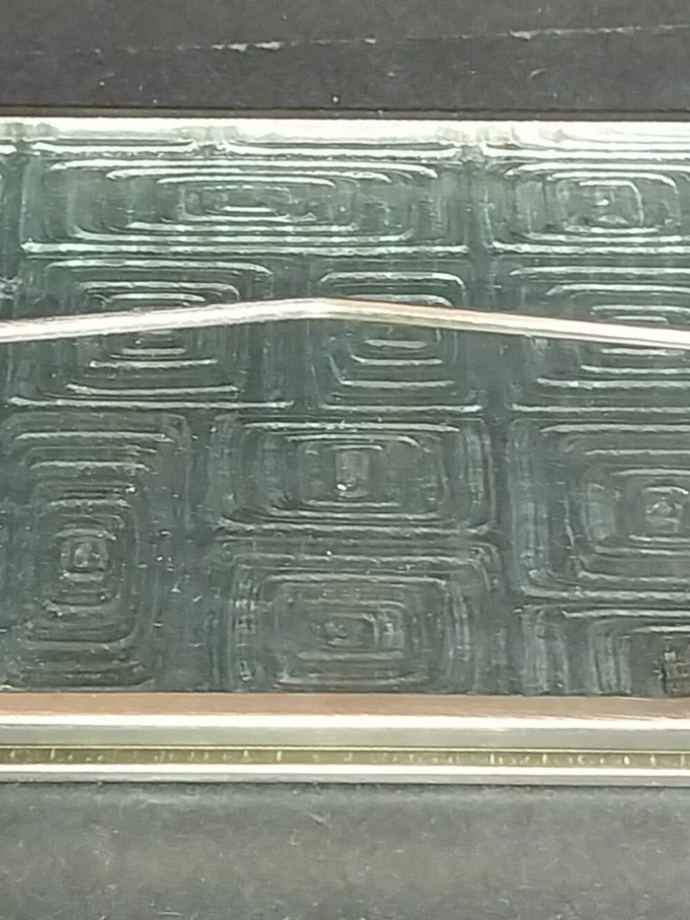 VINTAGE GLASS STANDING PICTURE METAL FRAME TEXTURE GEOMETRIC PRIVACY GLASS